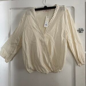 Going out top!!  Cream Lace Trim cutie